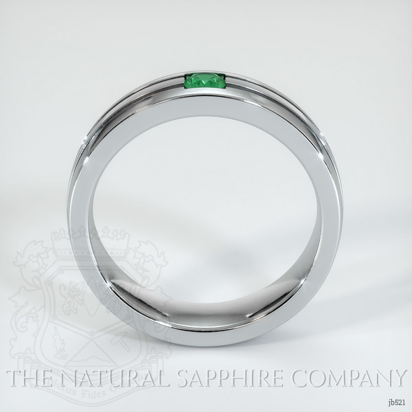 18K White Gold Emerald Men's Wedding Band