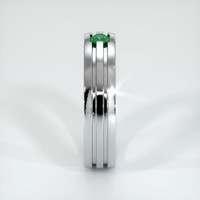 18K White Gold Emerald Men's Wedding Band Image