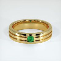 18K Yellow Gold Emerald Men's Wedding Band Video