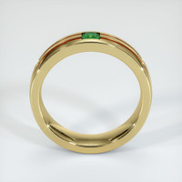 18K Yellow Gold Emerald Men's Wedding Band Image