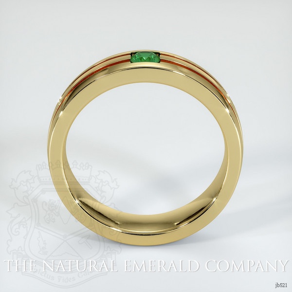 18K Yellow Gold Emerald Men's Wedding Band