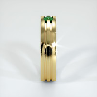 18K Yellow Gold Emerald Men's Wedding Band Image