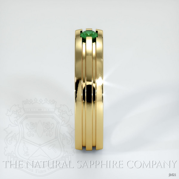 18K Yellow Gold Emerald Men's Wedding Band