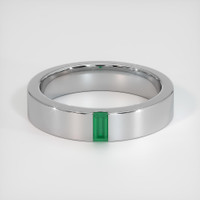 18K White Gold Emerald Men's Wedding Band Video