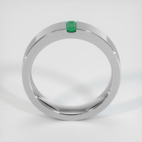 18K White Gold Emerald Men's Wedding Band Image