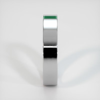 18K White Gold Emerald Men's Wedding Band Image