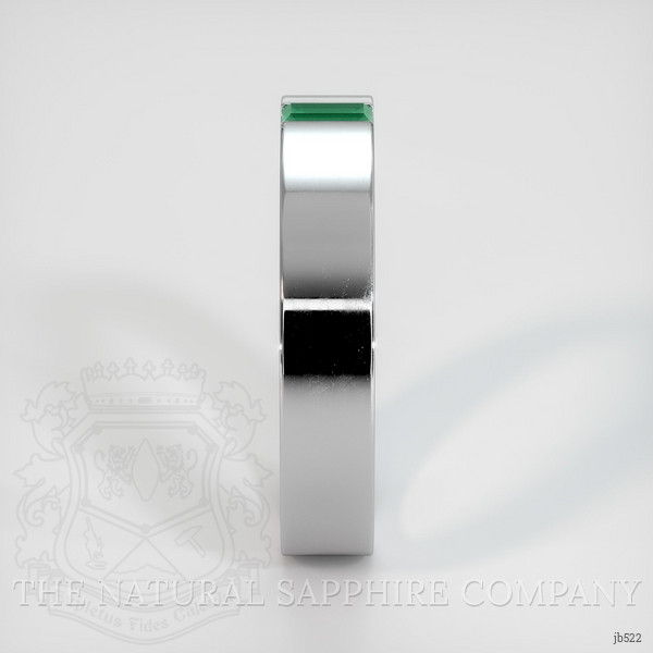 18K White Gold Emerald Men's Wedding Band