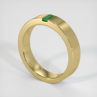 18K Yellow Gold Emerald Men's Wedding Band Image