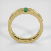 18K Yellow Gold Emerald Men's Wedding Band Image