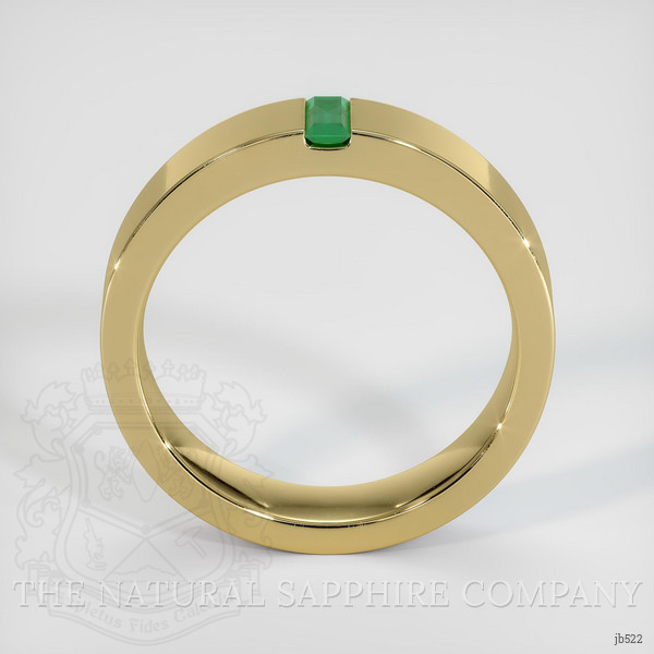 18K Yellow Gold Emerald Men's Wedding Band