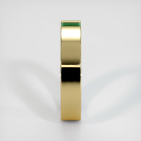 18K Yellow Gold Emerald Men's Wedding Band Image