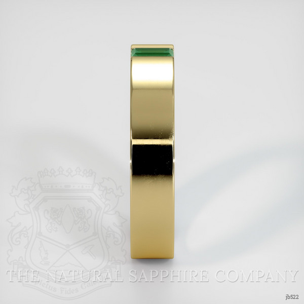 18K Yellow Gold Emerald Men's Wedding Band