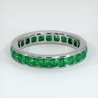 18K White Gold Emerald Eternity Wedding Band Video