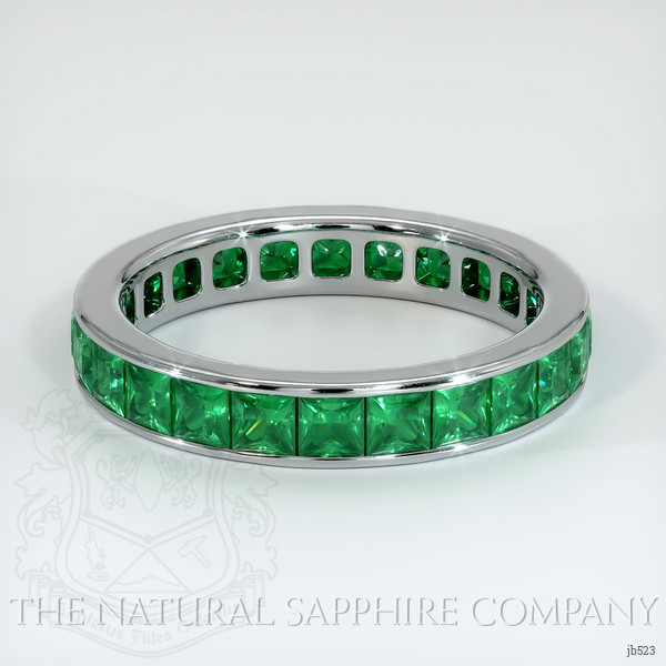 18K White Gold Emerald Eternity Wedding Band
