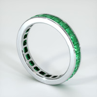 18K White Gold Emerald Eternity Wedding Band Image