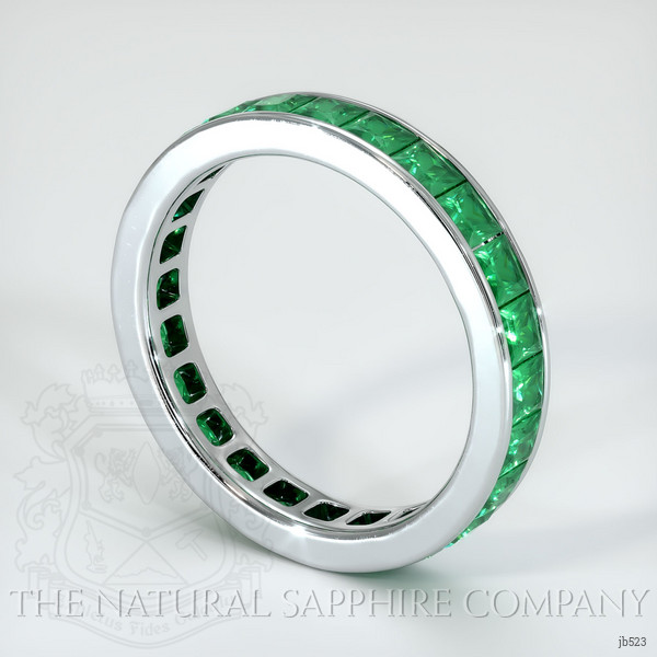 18K White Gold Emerald Eternity Wedding Band