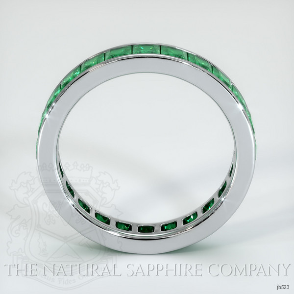18K White Gold Emerald Eternity Wedding Band