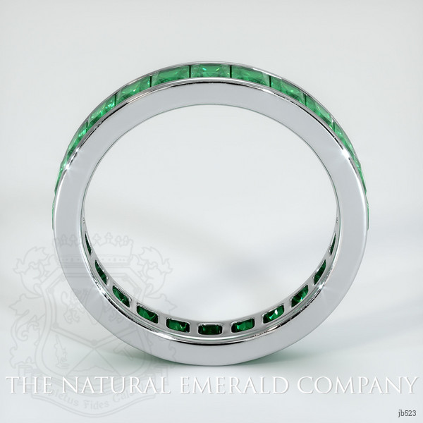 18K White Gold Emerald Eternity Wedding Band