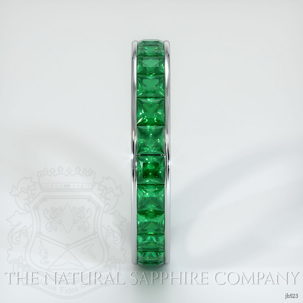 18K White Gold Emerald Eternity Wedding Band