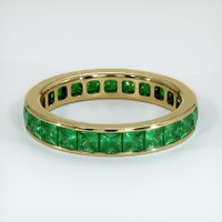 18K Yellow Gold Emerald Eternity Wedding Band Video