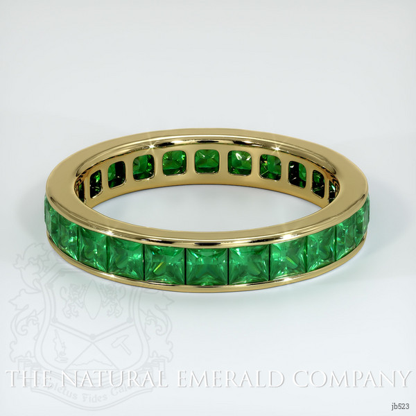 18K Yellow Gold Emerald Eternity Wedding Band
