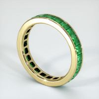 18K Yellow Gold Emerald Eternity Wedding Band Image