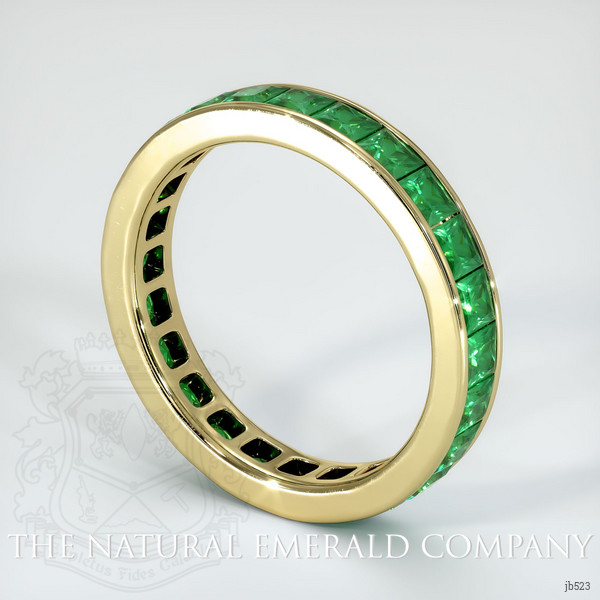 18K Yellow Gold Emerald Eternity Wedding Band
