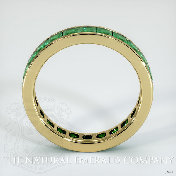 18K Yellow Gold Emerald Eternity Wedding Band