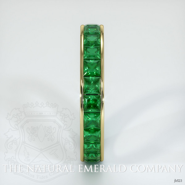 18K Yellow Gold Emerald Eternity Wedding Band