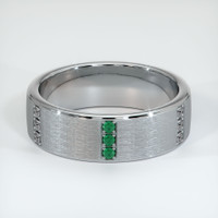 Platinum 950 Emerald and Diamond Men's Wedding Band Video
