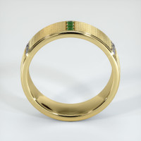 18K Yellow Gold Emerald and Diamond Men's Wedding Band Image