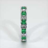 Platinum 950 Emerald and Diamond Eternity Wedding Band Image