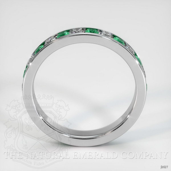 Platinum 950 Emerald and Diamond Eternity Wedding Band