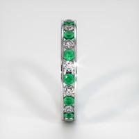 18K White Gold Emerald and Diamond Eternity Wedding Band Image