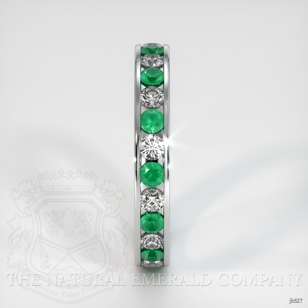 18K White Gold Emerald and Diamond Eternity Wedding Band