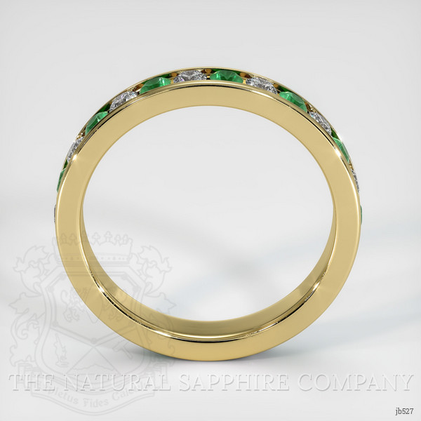 18K Yellow Gold Emerald and Diamond Eternity Wedding Band