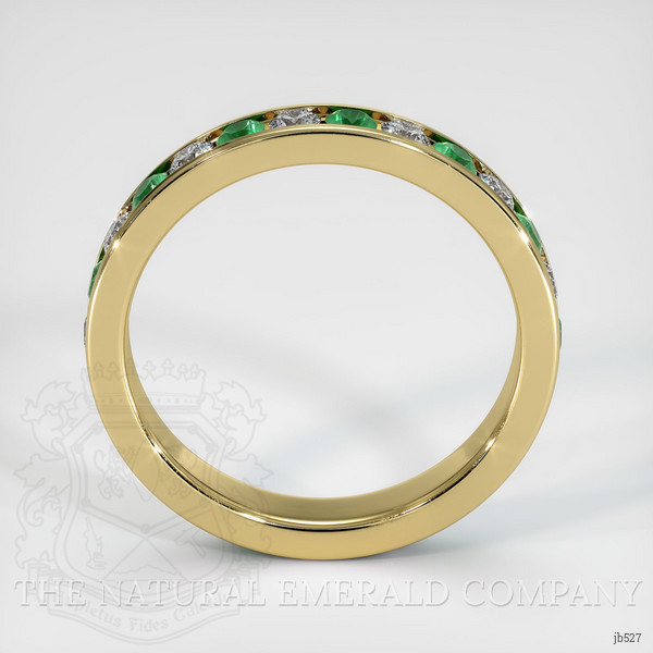18K Yellow Gold Emerald and Diamond Eternity Wedding Band