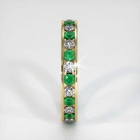 18K Yellow Gold Emerald and Diamond Eternity Wedding Band Image