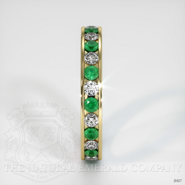 18K Yellow Gold Emerald and Diamond Eternity Wedding Band