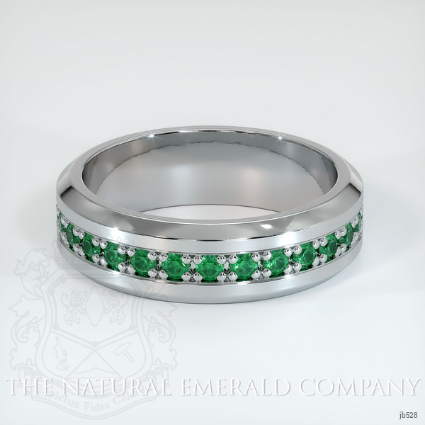 18K White Gold Emerald Eternity Wedding Band