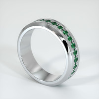 18K White Gold Emerald Eternity Wedding Band Image