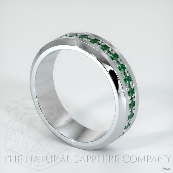 18K White Gold Emerald Eternity Wedding Band