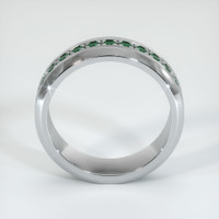 18K White Gold Emerald Eternity Wedding Band Image