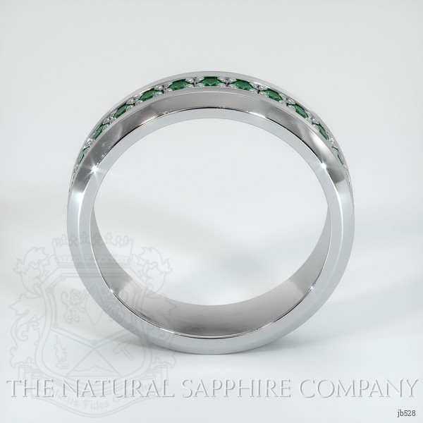 18K White Gold Emerald Eternity Wedding Band