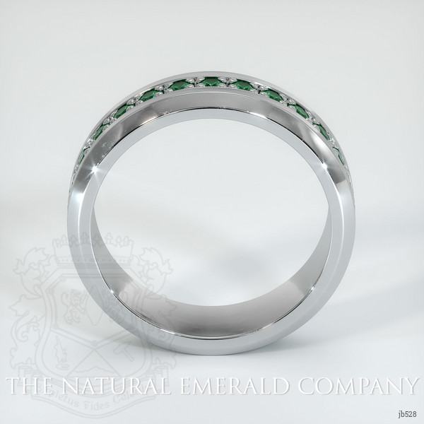 18K White Gold Emerald Eternity Wedding Band