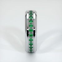 18K White Gold Emerald Eternity Wedding Band Image