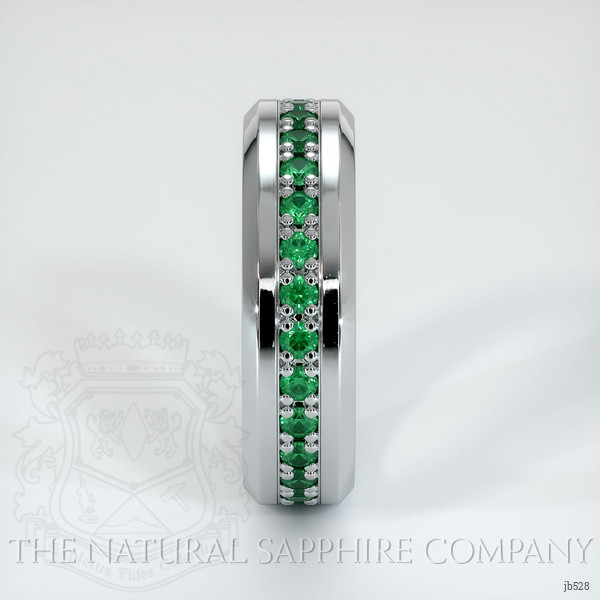 18K White Gold Emerald Eternity Wedding Band