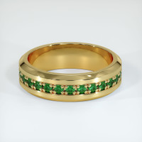 18K Yellow Gold Emerald Eternity Wedding Band Video