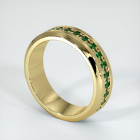 18K Yellow Gold Emerald Eternity Wedding Band Image