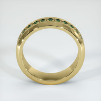 18K Yellow Gold Emerald Eternity Wedding Band Image